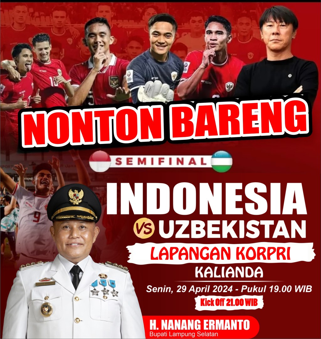 Pemkab Lamsel Gelar Nobar Semi Final Timnas Indonesia&nbsp;U-23