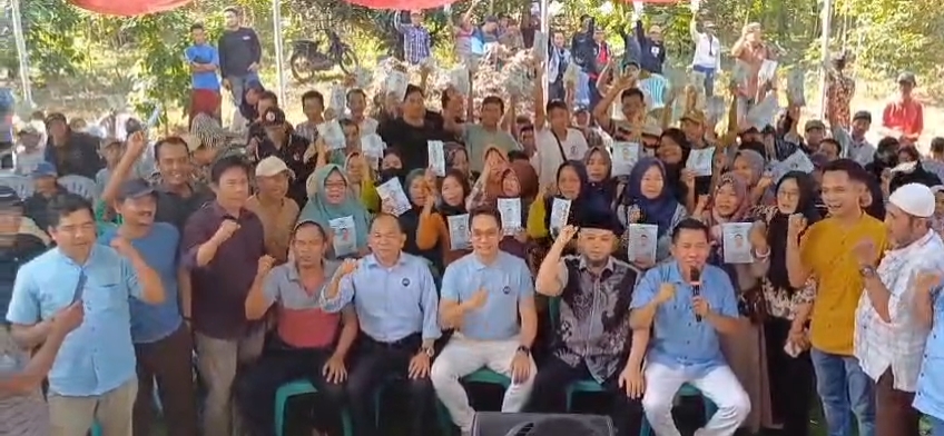 Ratusan Tim Pemenangan Egi di Kecamatan Sidomulyo dan Way Panji di Kukuhkan